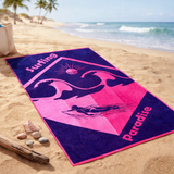 Serviette de plage éponge velours Jacquard - Capiata - 90x170cm - 400g/m² - Taille L