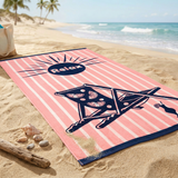 Serviette de plage éponge velours Jacquard- Relax - 90x170cm - 400g/m² - Taille L