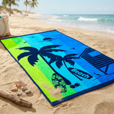 Serviette de plage éponge velours Jacquard- Milatos - 90x170cm - 400g/m² - Taille L