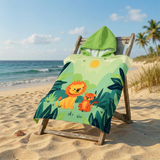 Poncho plage imprimé microfibre enfant - Junglia - 60x60cm - 220gm²