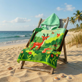 Poncho plage imprimé microfibre enfant - Foret - 60x60cm - 220gm²