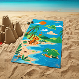 Serviette de plage imprimée microfibre enfant - Babydino- 70x140cm - 220g/m²