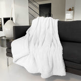 Plaid imitation "Lapin" 130x170cm 610g/m² - Cocoon Blanc
