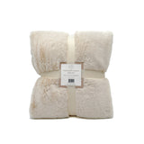 Plaid doublé Cocoon Beige Clair 130x170 cm plaid doux et chaud 610 g/m² pour lit ou canapé, plaid cocooning cosy, style hygge, idéale pour l’hiver et la décoration intérieure.