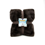 Plaid imitation "Lapin" 130x170cm 610g/m² - Cocoon Chocolat