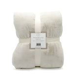 Plaid doublé Cozy Beige clair 130x170 cm plaid doux et chaud 760 g/m² pour lit ou canapé, plaid cocooning cosy, style hygge, idéale pour l’hiver et la décoration intérieure.