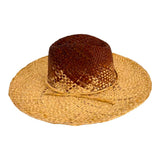 Chapeau artisanal de Madagascar Manao marron en fibres naturelles, léger et tendance, parfait pour le jardin, la plage, la piscine ou les vacances.