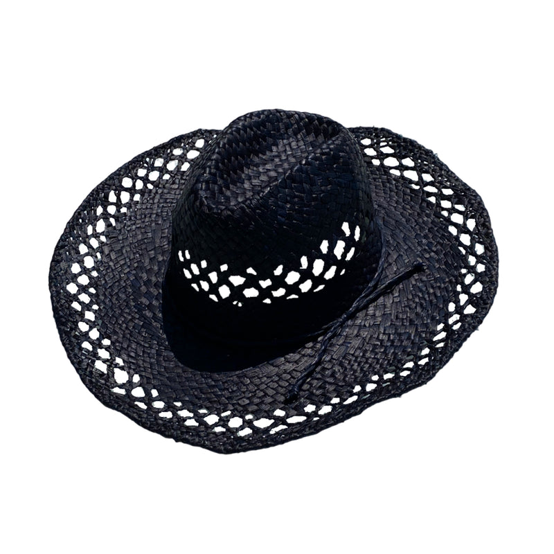 Chapeau artisanal cowboy noir - Le comptoir de la plage