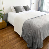 Plaid Couverture Polaire XL imitation Lapin 220x240 Gris clair - Le comptoir de la plage
