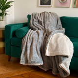 Plaid Couverture Polaire XL imitation Lapin 220x240 Gris clair - Le comptoir de la plage