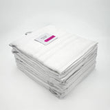 Pack 6 draps de douche blanc en éponge bouclette 100 % coton, doux, absorbants et élégants, 90×150