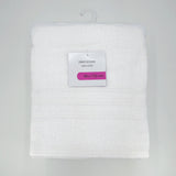 Drap de bain blanc en éponge bouclette, 90 x 150 cm , 100% coton doux et ultra-absorbants, parfaits pour un séchage rapide et confortable.