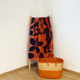 Serviette de plage éponge velours Jacquard orange 90x170cm - Moody - Le comptoir de la plage
