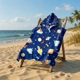 Poncho plage imprimé microfibre enfant - Galaxy - 60x60cm - 220gm²