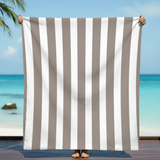 Serviette de plage imprimée microfibre - Rayada Taupe - 140x170cm - 220 gm² Taille XL