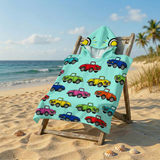 Poncho plage imprimé microfibre enfant - Cars - 60x60cm - 220gm²