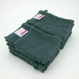 Pack 24 gants de toilette gris en éponge bouclette 100 % coton, doux, absorbants et pratiques