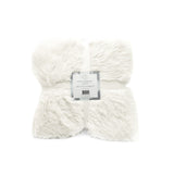 Plaid Longwool à poils longs naturel 130x170cm 450 g/m² –plaid ultra-doux effet fausse fourrure pour lit ou canapé, ambiance cosy et cocooning.