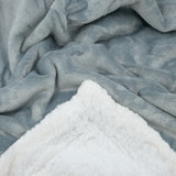 Plaid Polaire doublé imitation Mouton gris clair 130X170