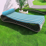 Matelas de plage Bahia Turquoise 60x180 cm, 100 % coton, coussin intégré, garnissage polyester et vinyle. Style coordonné avec serviette.