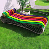 Matelas de plage Happy Fresh 60x180 100 % coton, coussin intégré, garnissage polyester et vinyle. Style coordonné avec serviette.