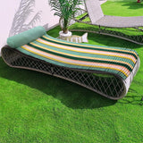 Matelas de plage Dalia 60x180 cm, extérieur 100 % coton, coussin intégré, pratique et élégant pour plage ou piscine.