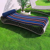 Matelas de plage Kapados 60x180 cm, extérieur 100 % coton, coussin intégré, pratique et élégant pour plage ou piscine.