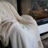 Plaid imitation "Lapin" 130x170cm 610g/m² - Cocoon Beige Clair