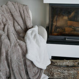 Plaid imitation "Lapin" 130x170cm 610g/m² - Cocoon Beige taupe