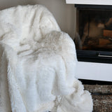 Plaid Longwool Naturel 130x170 cm plaid doux et chaud 450 g/m² pour lit ou canapé, cocooning cosy, style hygge, idéale pour l’hiver et la décoration intérieure.