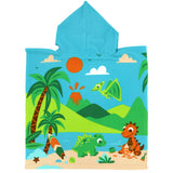 Poncho de plage enfant en microfibre babydino 60×120 cm 100 % 250 g/m², motif dinosaure Idéal pour la plage et la piscine, séchage ultra-rapide et peu encombrant.