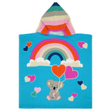 Poncho enfant microfibre Multicolore 60x60 250g/m² - Poncho Koala - Le comptoir de la plage
