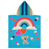 Poncho enfant microfibre Multicolore 60x60 250g/m² - Poncho Koala - Le comptoir de la plage
