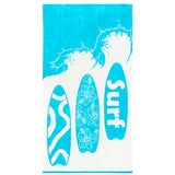 Serviette de plage éponge velours Jacquard- Saziley - 90x170cm - 400g/m² - Taille L