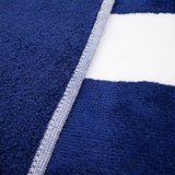 Serviette de plage éponge velours Jacquard Bleu 100x175 470g/m² - Bahia Bleu Marine - Le comptoir de la plage