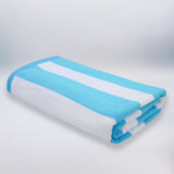 Serviette de plage éponge velours Jacquard Bleu 100x175 470g/m² - Bahia Bleu Turquoise - Le comptoir de la plage