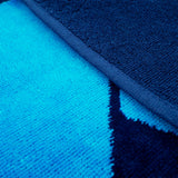 Serviette de plage éponge velours Jacquard Bleu 100x175 470g/m² - Pyrgos - Le comptoir de la plage