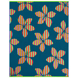 Serviette de plage XL éponge velours Jacquard Bleu 140x180 400g/m² - Yakama - Le comptoir de la plage