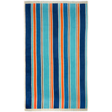 Serviette de plage éponge velours Jacquard bleu 100x175cm - Zamora - Le comptoir de la plage