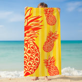 Serviette de plage microfibre Jaune 75x150 220g/m² - Pop-Ananas - Le comptoir de la plage