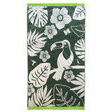 Serviette de plage éponge velours Jacquard Musia Taille 100x175 470 g/m² absorbante et légère, parfaite pour plage ou piscine.