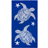 Serviette de plage microfibre Bleu 90x170 220g/m² - Bari - Le comptoir de la plage
