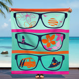 Serviette de plage XL microfibre Bleu 140x170 220g/m² - Manilva - Le comptoir de la plage