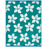Serviette de plage XL éponge velours Jacquard Bleu 140x180 400g/m² - Bargara - Le comptoir de la plage