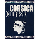 Serviette de plage XL éponge velours Jacquard Bleu 140x180 400g/m² - Bastia - Le comptoir de la plage