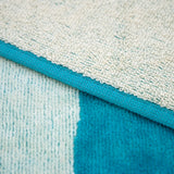 Serviette de plage éponge velours Jacquard Bleu 90x170 400g/m² - Caracol - Le comptoir de la plage