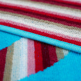 Serviette de plage XL éponge velours Jacquard Bleu 140x180 400g/m² - Carvao - Le comptoir de la plage