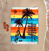 Serviette de plage XL éponge velours Jacquard Multicolore 140x180 400g/m² - Coconut Beach - Le comptoir de la plage