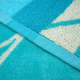 Serviette de plage XL éponge velours Jacquard Bleu 140x180 400g/m² - Freestyle - Le comptoir de la plage