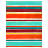 Serviette de plage XL éponge velours Jacquard Multicolore 140x180 400g/m² - Malaga - Le comptoir de la plage